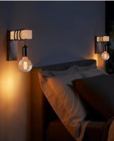 Lámpara De Pared Industrial Retro De Hierro Y Madera Nórdica E27 Para Interior Luz De Noche Para Dormitorio Y Comedor - details 6