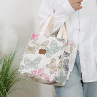 Nueva Bandolera De Lona Con Estampado Floral Bolsa De Almuerzo Portátil Con Varios Bolsillos Y Cierre De Cremallera Para El Día a Día - details 12