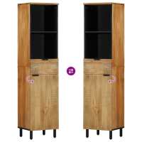 vidaXL Mueble de baño de madera maciza de mango marrón 38x33x160 cm - details 3