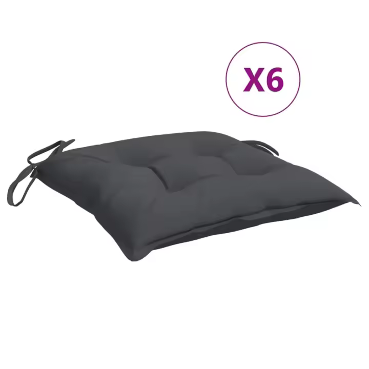 Fundas de jardín 6 UDS Lona Oxford antracita 50x50x7 cm - 1