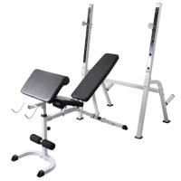 vidaXL Banco Soporte Barras Mancuernas 60,5 kg Musculación Pesas Entrenamiento - details 1