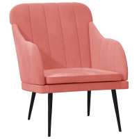 vidaXL Sillón de terciopelo 63x76x80 cm Gris claro, Gris oscuro, Rosa Sillon Dormitorio Sillon Comodos Silla Relax Sillón Sofá - details 1