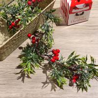 Guirnalda De Navidad Con Bayas Rojas Y Conos De Pino Adorno Decorativo Para Fiesta Bodas Y Estufa Regalo De Artesanía Artificial - details 4