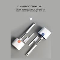 Cepillo De Inodoro Con Soporte De Silicona Limpieza De Baño Accesorios De WC Cepillo Largo Montado En La Pared Para Hogar - details 3