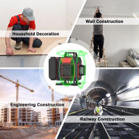 Nivel Laser 16 Lines Professional Laser Level With Tripod Suitcase Green Laser Automatic 360°Self-Leveling Laser Tool 110~220V - details 5