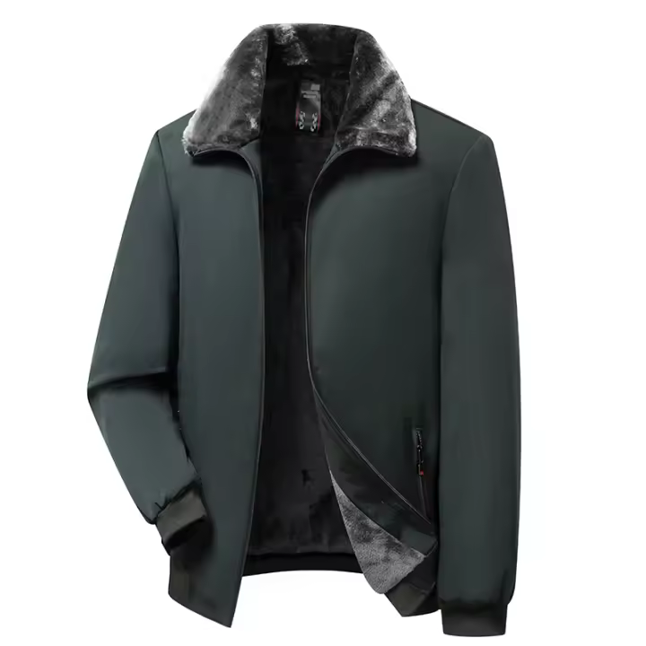 Chaqueta De Poliéster Impermeable Para Hombres Con Capucha Casual De Invierno Cuello Erguido Manga Larga Abrigo Acolchado Windbreaker Outerwear - 1