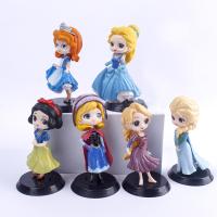 Disney Figuras De Acción De Princesa Kawaii Q 6-8Pcs Snow White Ariel Belle Rapunzel Para Niñas Juguete Modelo De Hielo Y Fuego - details 7