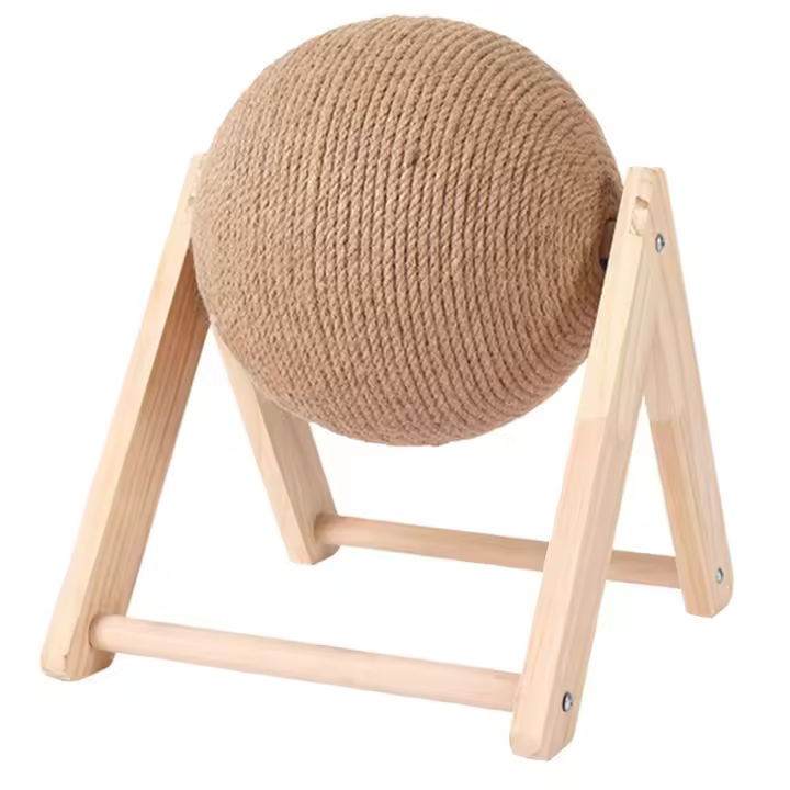Bola de Juguete para Mascotas Gatito Pelota de Lino Apto para Moler Patas Resistente al Desgaste Muebles para Animales de Compañía - 1