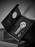 TOMI 4PCS Reloj De Negocios Para Hombre Lujo Con Caja De Regalo Caja De Diamante Calendar Correa De Acero Inoxidable Reloj De Cuarzo - details 18