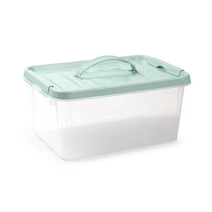 Plastic Forte Caja de Almacenaje 8 Litros Transparente Caja de ordenación de plástico, Contenedor de almacenamiento - 1