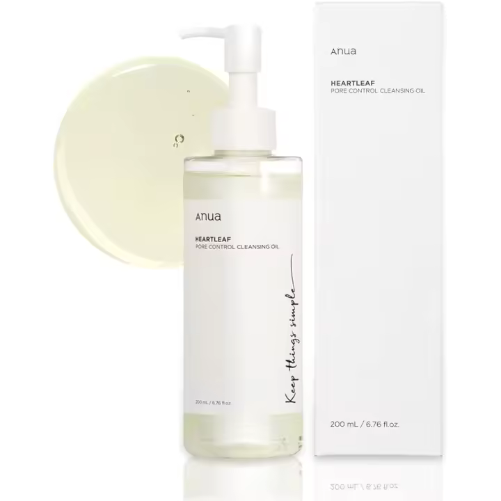 ANUA Heartleaf Pore Control Oil Limpiador Facial Coreano 200ml - Control de Poros y Eliminación de Puntos Negros, Ideal para Uso Diario - 1
