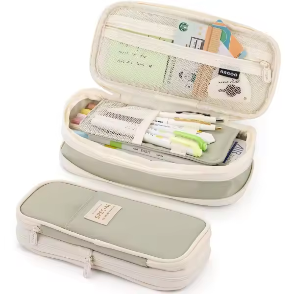 Estuche de lápices de gran capacidad, estuche de lápices grande, estuche de lápices para niñas adolescentes-verde - 1