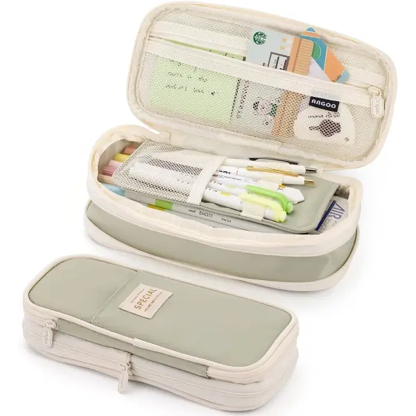 Estuche de lápices de gran capacidad, estuche de lápices grande, estuche de lápices para niñas adolescentes-verde - 1