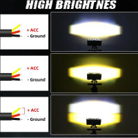 Spotlight LED De Motocicleta Doble Color Bajo/Alto Lente Mini Antigolpes Luz De Conducción Faros Neblina Para Coches Camiones SUV UTV 12V 24V - details 3