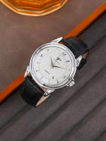 Reloj De Cuarzo De Lujo Para Hombre Con Correa De Cuero Reloj De Pulsera Deportivo Casual Con Calendario Estilo Business Regalo Para Novio - details 4