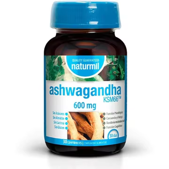 ASHWAGANDHA 30 COMPRIMIDOS.NATURMIL.COMPLEMENTO ALIMENTICIO QUE ACTÚA COMO TÓNICO MENTAL Y FÍSICO, AUMENTANDO LA RESISTENCIA AL ESTRÉS. - 1