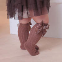 Calcetines De Pierna Alta Para Bebés Niñas Otoño Invierno Algodón Con Gran Lazo Calcetines Calientes Solids Para Niñas De 0 a 5 Años - details 3