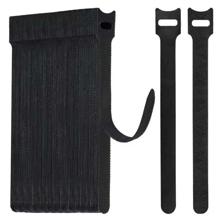 70 unids cable reutilizable 15cm de largo, negro ajustable gancho y bucle Alambres ordenado Correas para la gestión del cable, Organizador - 1