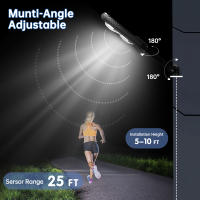 Luz Solar De Calle 100/200 LED IP65 Impermeable Con Sensor De Movimiento Y Control Remoto Para Jardín Y Patio Luz Exterior Solar Contemporánea - details 4
