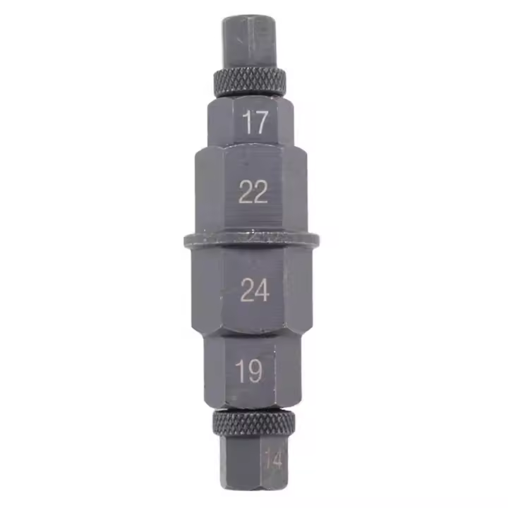 Herramienta de eje hexagonal para rueda delantera de motocicleta, 6 en 1, con dado de husillo - 1