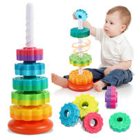 Nuevos Juegos Educativos Para Niños Torre De Pila Sensory Infantil Giratorio Arcoíris Juego De Habilidades Regalos Para Niños - details 0