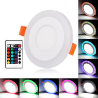 Panel De Techo LED Recubierto RGB Con Control Remoto 6W/9W/16W/24W Redondo/Cuadrado Luz De Bajo Con Driver AC85-265V Para Foyer - details 2