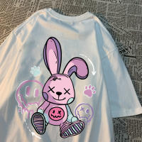 Camiseta De Algodón Para Hombre Con Diseño De Conejo Sentado T-shirt Casual Transpirable Suelta Para El Verano - details 25