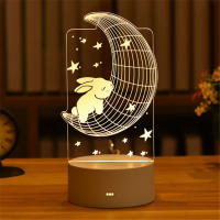 Lámpara Nocturna 3D LED Acrylic USB Para Decoración De Navidad Y Bodas Luz De Noche Para Dormitorio Y Hogar Forma Circular Sin Baterías Incluidas - details 4
