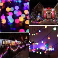 1Pack Luces De Cadena Solar Para Jardín Globos De Navidad Impermeables Con 8 Modos Decoración De Bodas Al Aire Libre Y Navidad - details 7