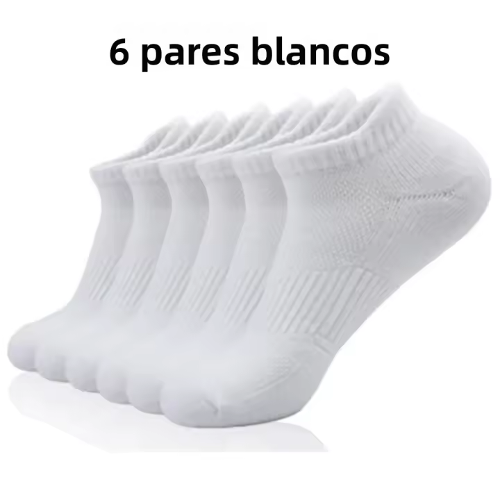 6 Pares De Calcetines De Tobillo Para Hombre Calcetines Deportivos Bajos Transpirables Y Almohadillados Para Correr Y Uso Casual - 1