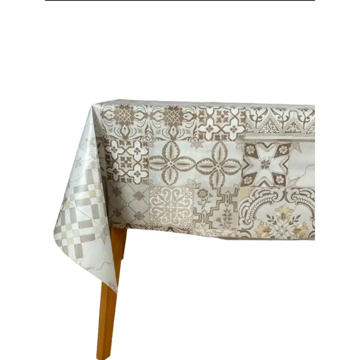 Mantel Hulehule Tex - Hule Estampado Baldosas Mosaico Hidráulico, Impermeable, PVC, Resistente a Manchas - PIASTRELA - 1