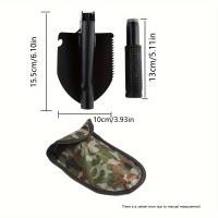Shovel De Sobrevivencia Compacta 5-en-1 En Acero Inoxidable Durable Con Compas Lámina Y Abrebotellas Para Aventuras Al Aire Libre - details 4