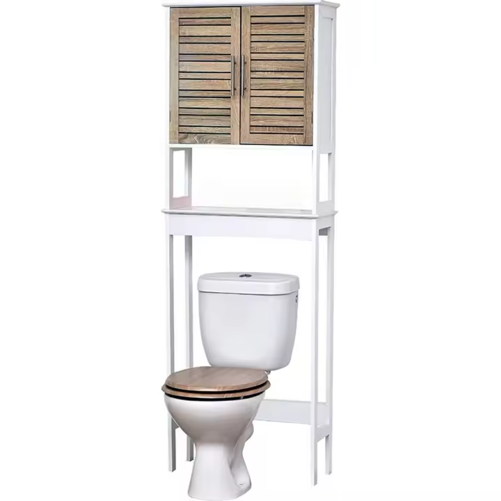 PLUSHOME Mueble de Sanitario con Estante y Tabla Mdf/bambú - 1