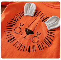 Conjunto De Ropa Bebé Niño Otoño Primavera Con Estampado De León Naranja De Algodón De Manga Larga Y Pantalones 0-18 Meses - details 3