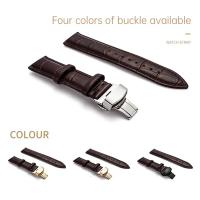 Correa De Reloj De Cuero Genuino Con Cierre De Mariposa 20mm 22mm Reemplazo De Bandas De Reloj Con Caja De Accesorios - details 2
