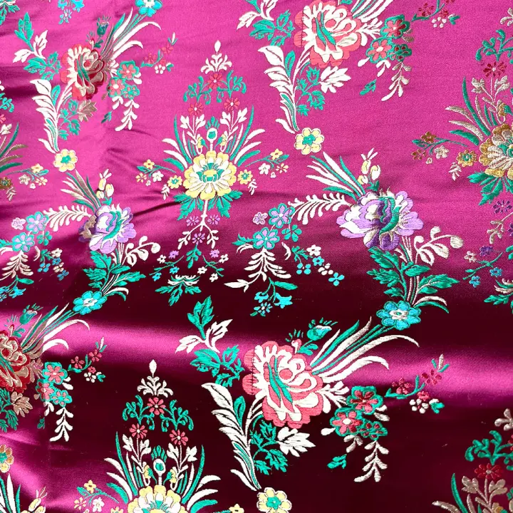 Tela De Brocado Floral Retro En Jacquard Para Vestido De Escenario Traje De Sastre Decoración Del Hogar Bolsa De Satén DIY Artículos De Tela - 1