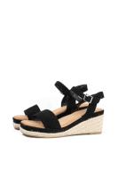 Lyla Wang Sandalias doradas mujer cuña mediana de espartos con plataforma - details 25