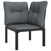 vidaXL Sillones esquina/ mesa/ reposapiés de jardín ratán PE negro y gris sofá de esquina, sofá central, reposapiés Conjunto Terraza Muebles Jardín Exterior Juego de Muebles de jardín Mueble Jardín Exterior Muebles de Salon Exterior - details 8