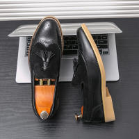 Zapatos De Liderazgo Elegante Para Hombre Casual Formal Slip-on Loafers De Cuero Tassel Para Noche Fiesta Boda Zapatos De Velada - details 11