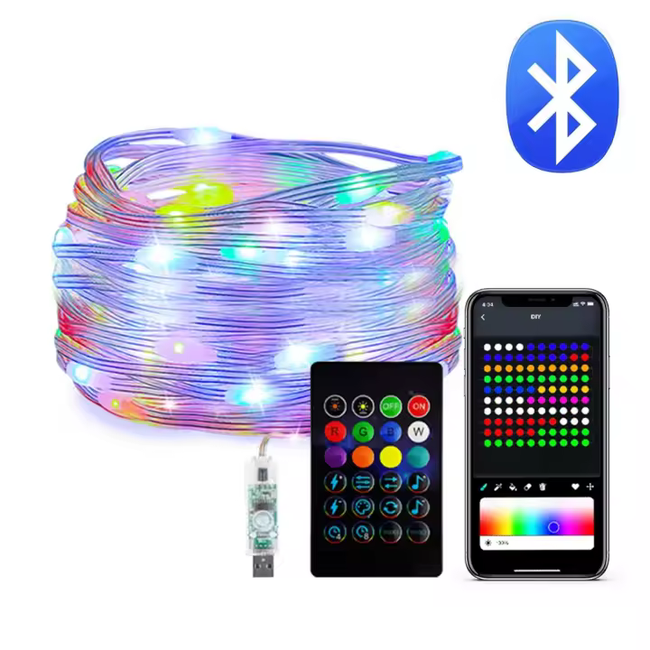 Luces LED Bluetooth Para Navidad Y Fiestas USB 5V Dreamcolor WS2812B RGBIC Addressable Guirnalda De Hadas Para Decoración De Bodas Y Fiesta - 1