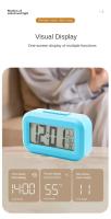 Reloj De Pared Electrónico Silencioso Mini Con Alarma Fecha Luz Retroiluminada 12/24H Temperatura Día Semana Contador Poder Digital Batería Para Escritorio - details 4