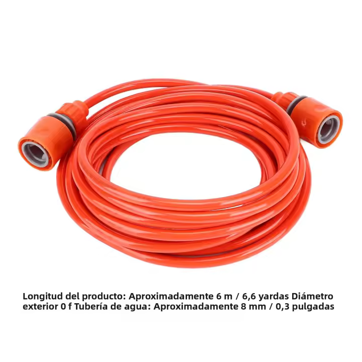 Tubo De Riego Jardín Flexible De Alta Presión 6m Antigoteado Resistente Al Desgaste Y Antifriable Plástico Con Exterior De 8mm - 1
