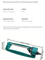 Riega Jardín Con 15 Orificios Plástico Campana De Jardín Riego Para Verduras Juego De Agua Para Césped Riega Techo Con Tubo De Aluminio Oscilante - details 2