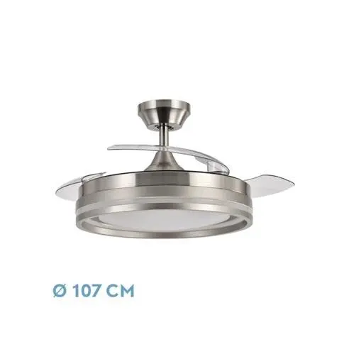 FABRILAMP Ventilador DC Cerrato Níquel 72W 3 Aspas Desplegables - Elegante y Eficiente - 1