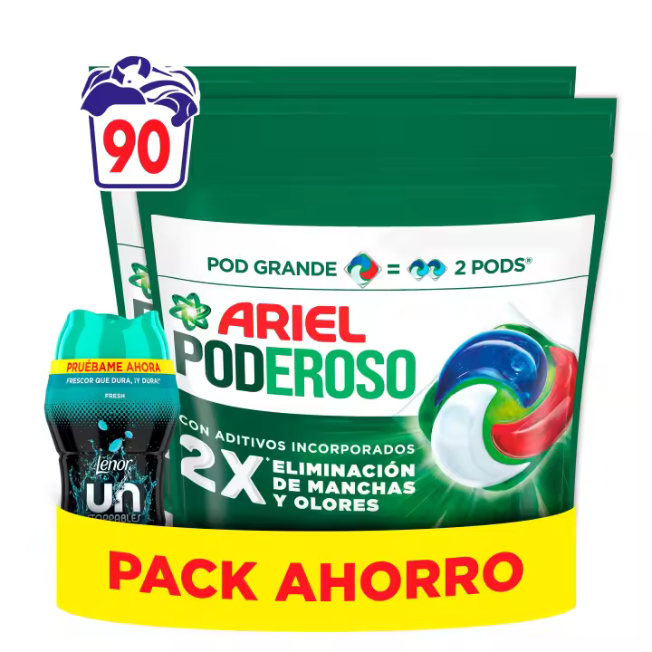 ARIEL Poderoso 85 o 90 Lavados + Perlas 150 gr - 1