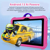 Tableta Para Niños Con Patrón De Dibujos Animados 7 Pulgadas Cuatro Núcleos 4GB RAM 64GB ROM Android Juegos De Aprendizaje Educativos Regalos Para Niños - details 4