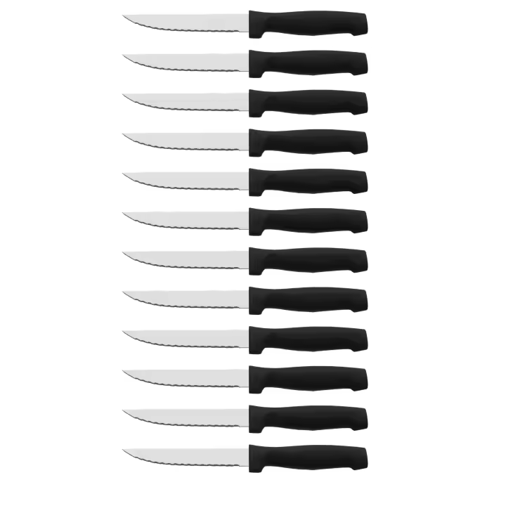 CUPERINOX Cuchillos Carne  Cuchillos Mesa  Cuchillos Chuleteros  12 Piezas  Hoja Serrada  Mango Polipropileno  Acero Inoxidable  11 cm  Apto Lavavajillas - 1