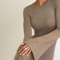 Vestido Elegante Para Mujer De Moda Otoño Invierno Con Mangas Largas Y Cuello En V Vestido Slim Casual Para Club Y Fiesta - details 5