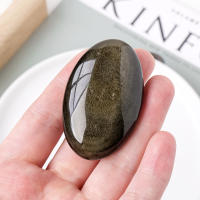 Piedra De Cristal Natural Obsidiana Amarilla Para Palma De La Mano Juguete De Pulgar Para Compresión Caliente Sanación Salud Energía Gemas Regalos Familiar - details 7