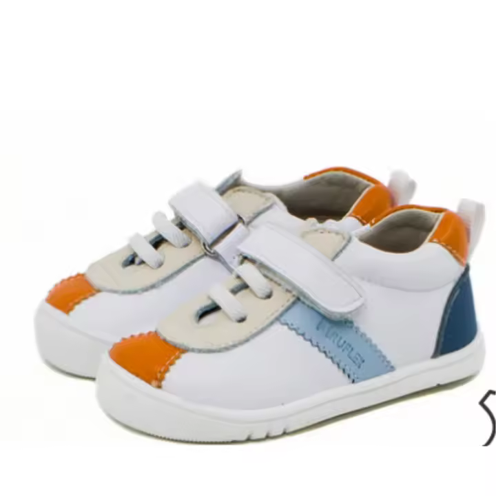 Deportivo Piel Gamo Blanco-Naranja de Piruflex - 1